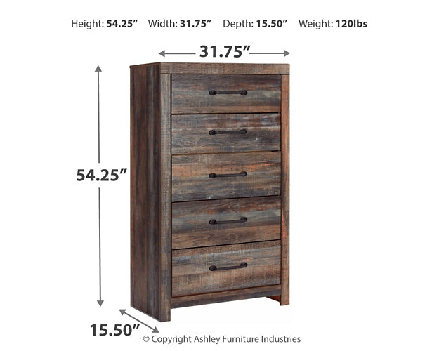 Drystan King Panel Bed with Storage with Mirrored Dresser and Chest