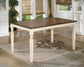 Whitesburg Dining Table and 4 Chairs with Storage