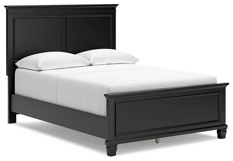 Lanolee Full Panel Bed with Mirrored Dresser and Nightstand