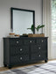 Lanolee Full Panel Bed with Mirrored Dresser, Chest and Nightstand