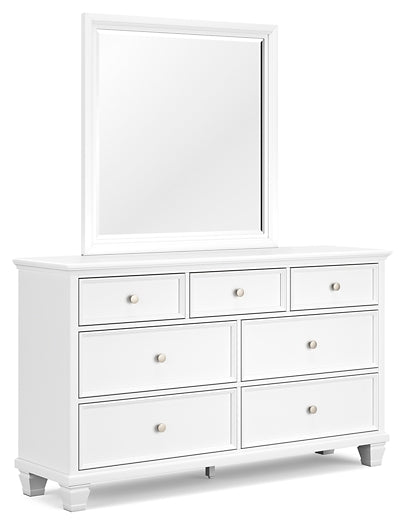 Fortman Twin Panel Bed with Mirrored Dresser and 2 Nightstands