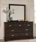 Covetown Full Panel Bed with Mirrored Dresser