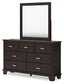 Covetown Queen Panel Bed with Mirrored Dresser