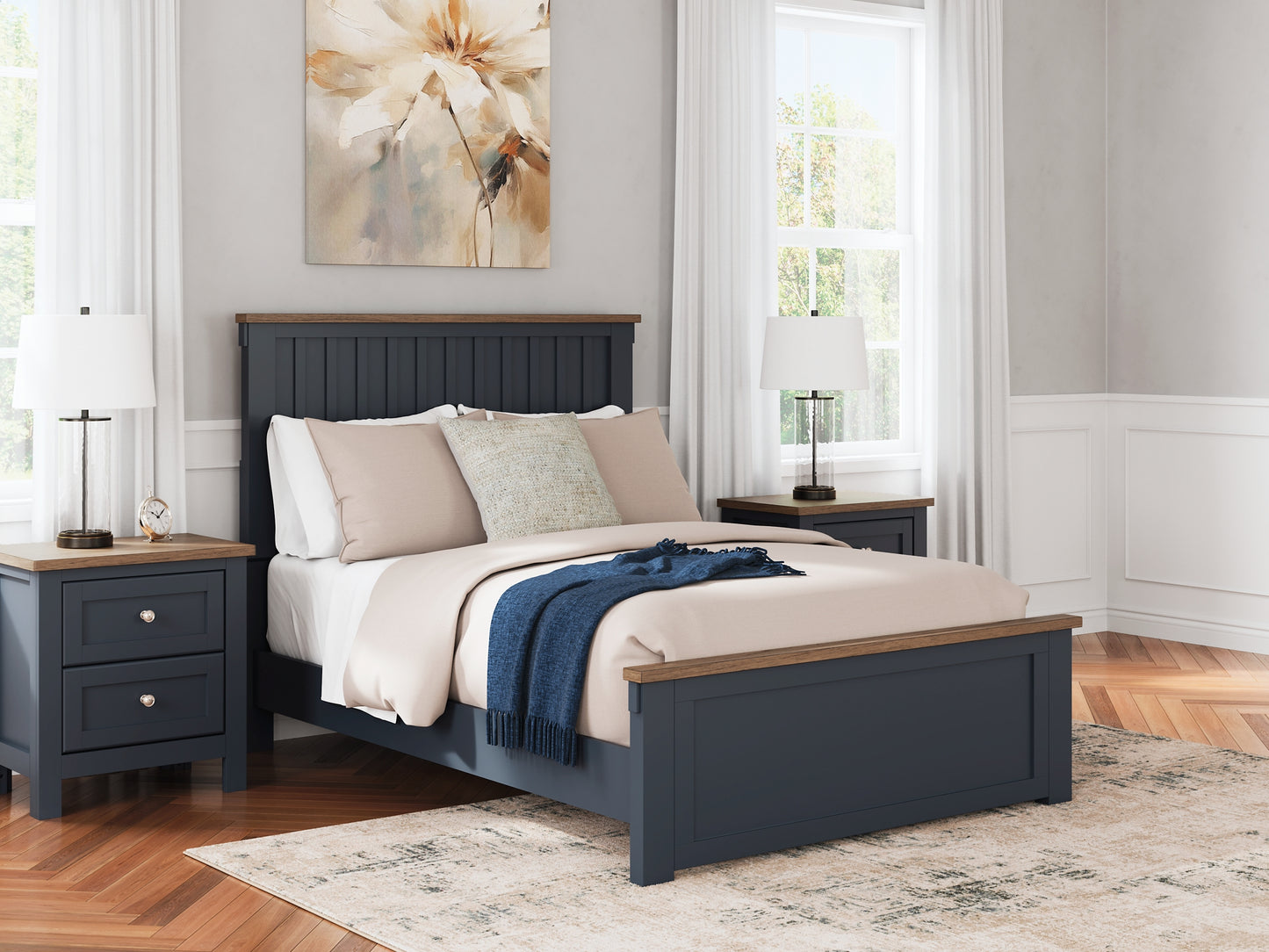 Landocken Full Panel Bed with Mirrored Dresser, Chest and Nightstand