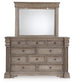 Blairhurst Queen Panel Bed with Mirrored Dresser and Nightstand