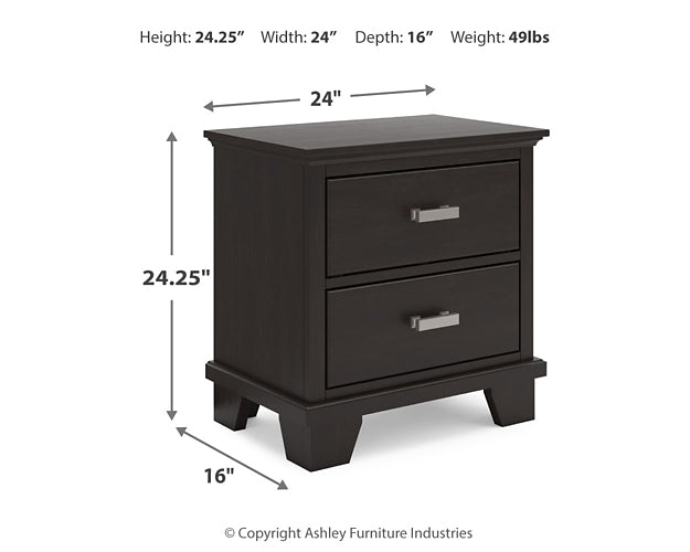 Covetown Full Panel Bed with Nightstand