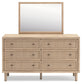 Cielden Queen Panel Bed with Mirrored Dresser and Chest