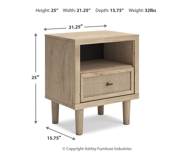 Cielden Full Upholstered Panel Bed with Mirrored Dresser, Chest and Nightstand