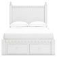 Mollviney Full Panel Storage Bed with Mirrored Dresser, Chest and Nightstand