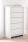 Mollviney Full Panel Storage Bed with Mirrored Dresser, Chest and Nightstand